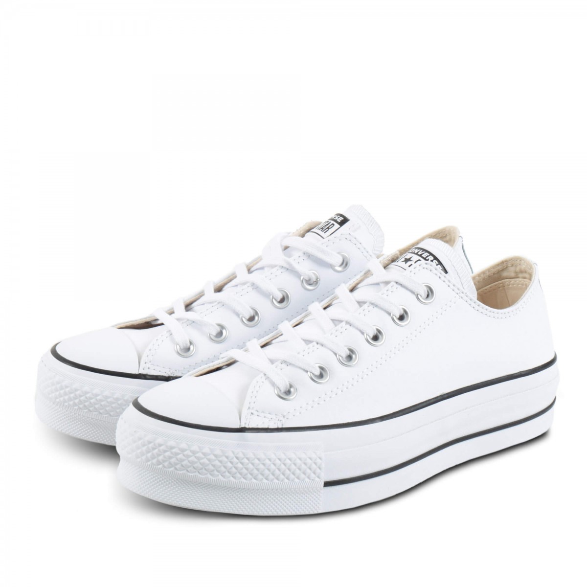 CONVERSE CHUCK TAYLOR ALL STAR PLATFORM LEATHER LOW TOP 561680C Λευκό