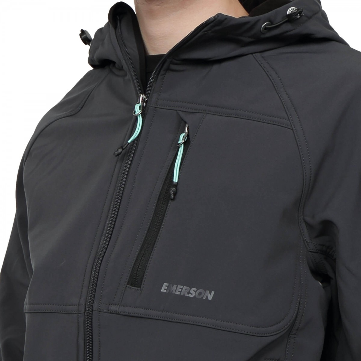 SOFT SHELL RIBBED JACKET WITH HOOD