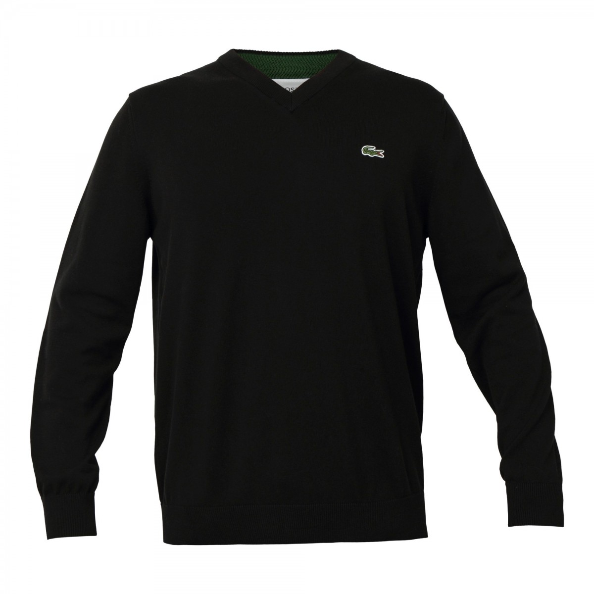 Lacoste V-Neck Organic Cotton Sweater - Altershops Μαύρο
