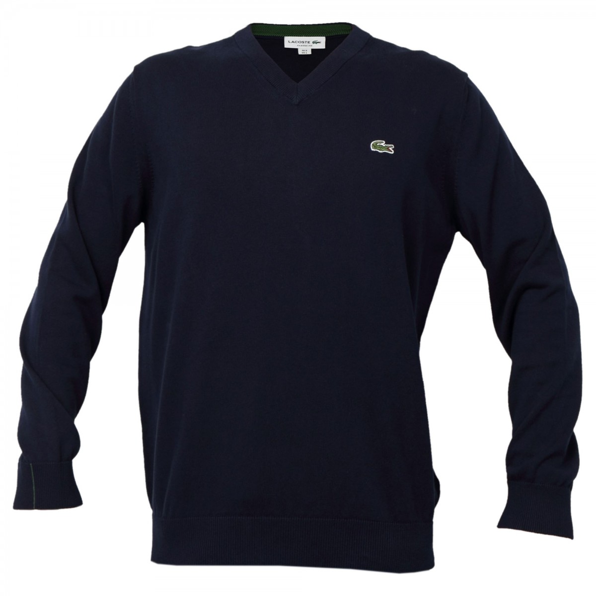 Lacoste V-Neck Organic Cotton Sweater - Altershops Σκούρο Μπλε