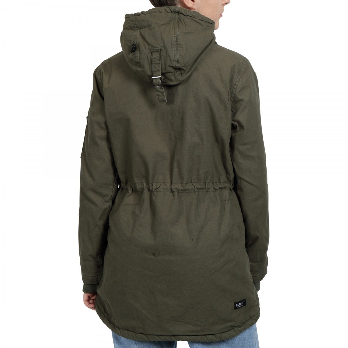 BASEHIT WOMENS LONG WASHED JKT WITH HOOD