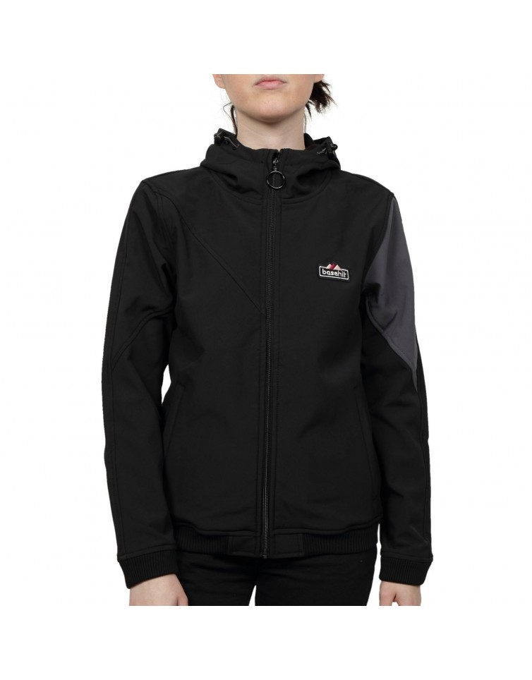 WOMENS SOFT SHELL RIB JKT WITH HOOD