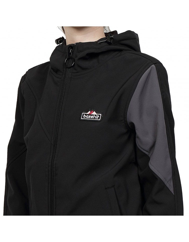 WOMENS SOFT SHELL RIB JKT WITH HOOD