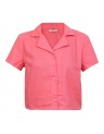 LINEN BLEND CROP SHIRT-15255168