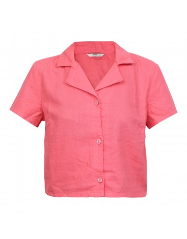 LINEN BLEND CROP SHIRT-15255168