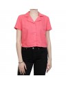 LINEN BLEND CROP SHIRT-15255168