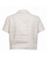 LINEN BLEND CROP SHIRT-15255168