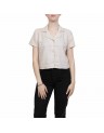 LINEN BLEND CROP SHIRT-15255168