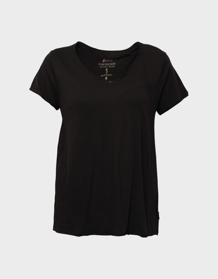 V-NECK TEE-FBL007-100-04