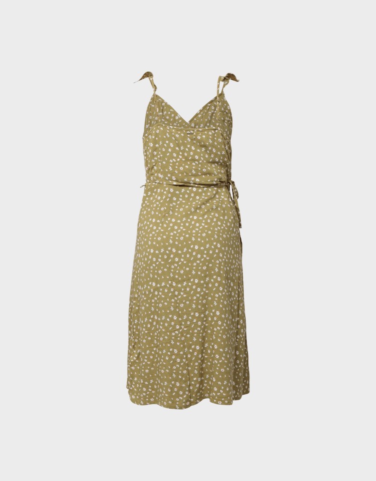 PRINTED WRAP DRESS