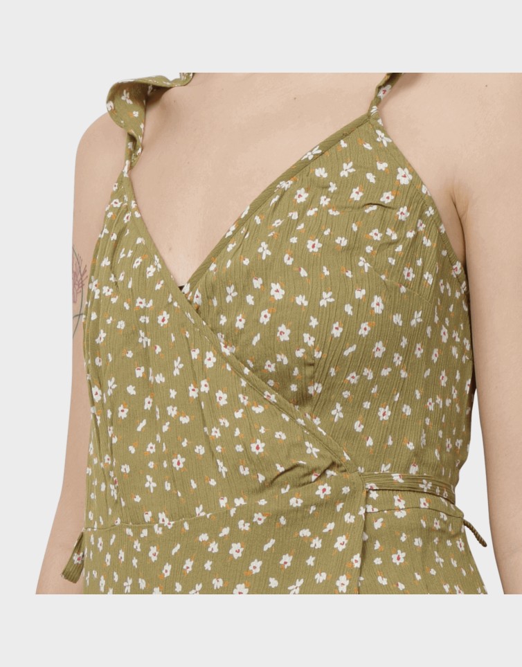 PRINTED WRAP DRESS