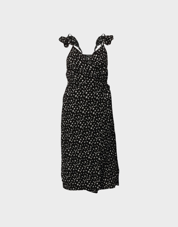 PRINTED WRAP DRESS
