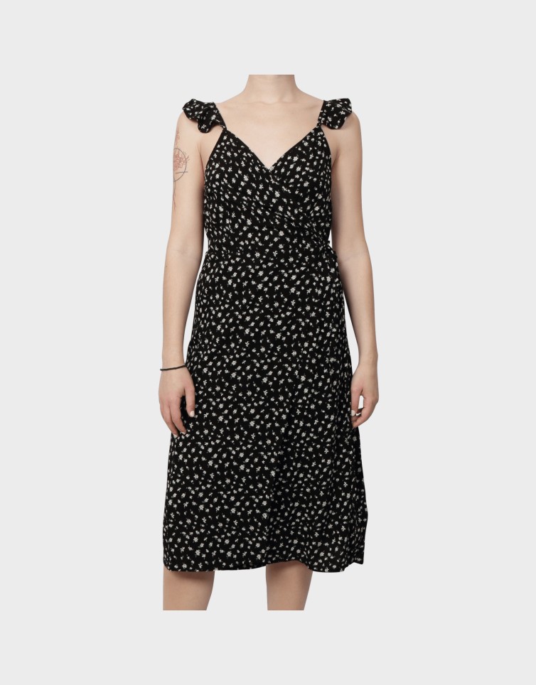 PRINTED WRAP DRESS