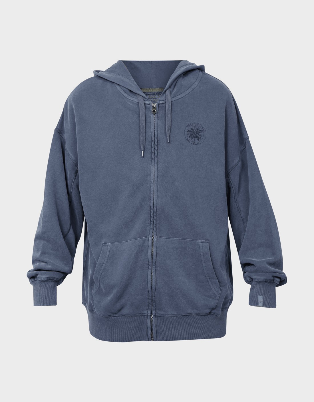 Funky Buddha OVERWASHED HOODIE Μπλε
