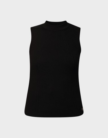 KNITTED STANDUP COLLAR TOP