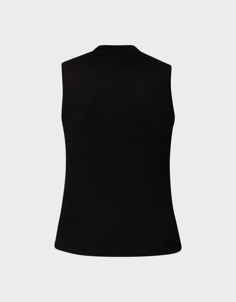 KNITTED STANDUP COLLAR TOP