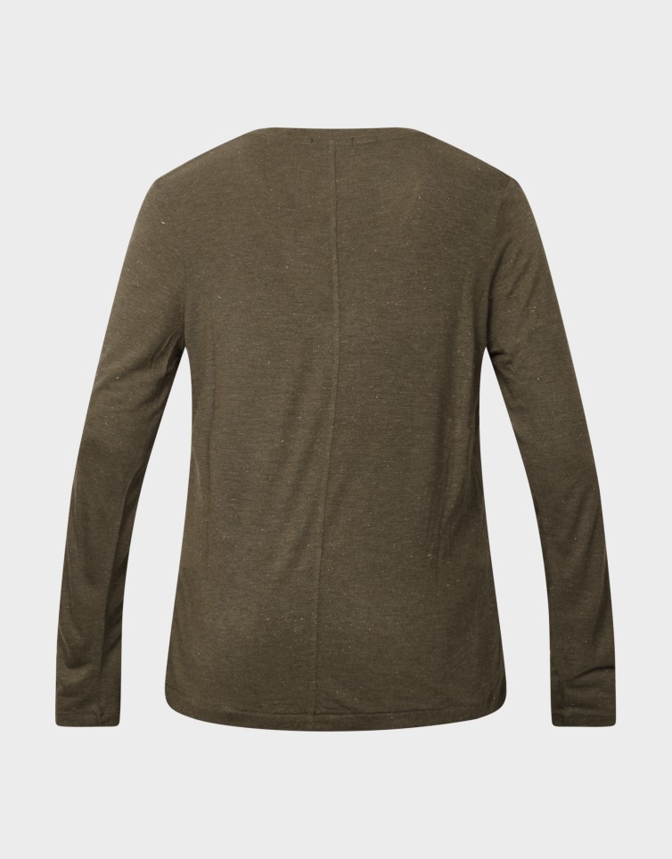 LONG SLEEVE JERSEY V NECK TOP