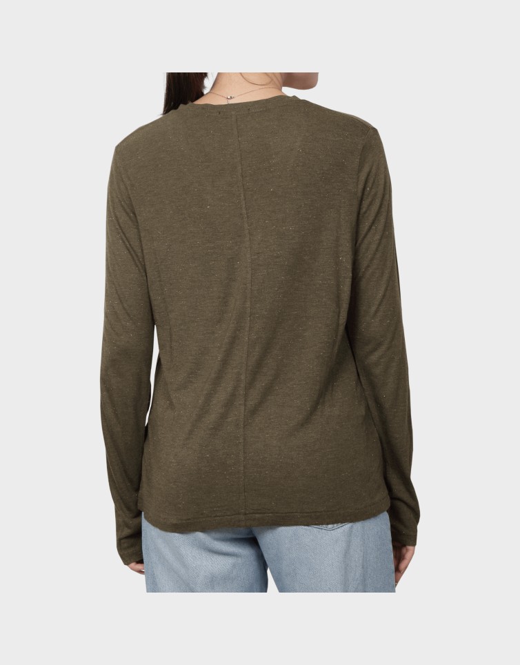 LONG SLEEVE JERSEY V NECK TOP