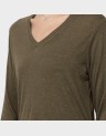 LONG SLEEVE JERSEY V NECK TOP