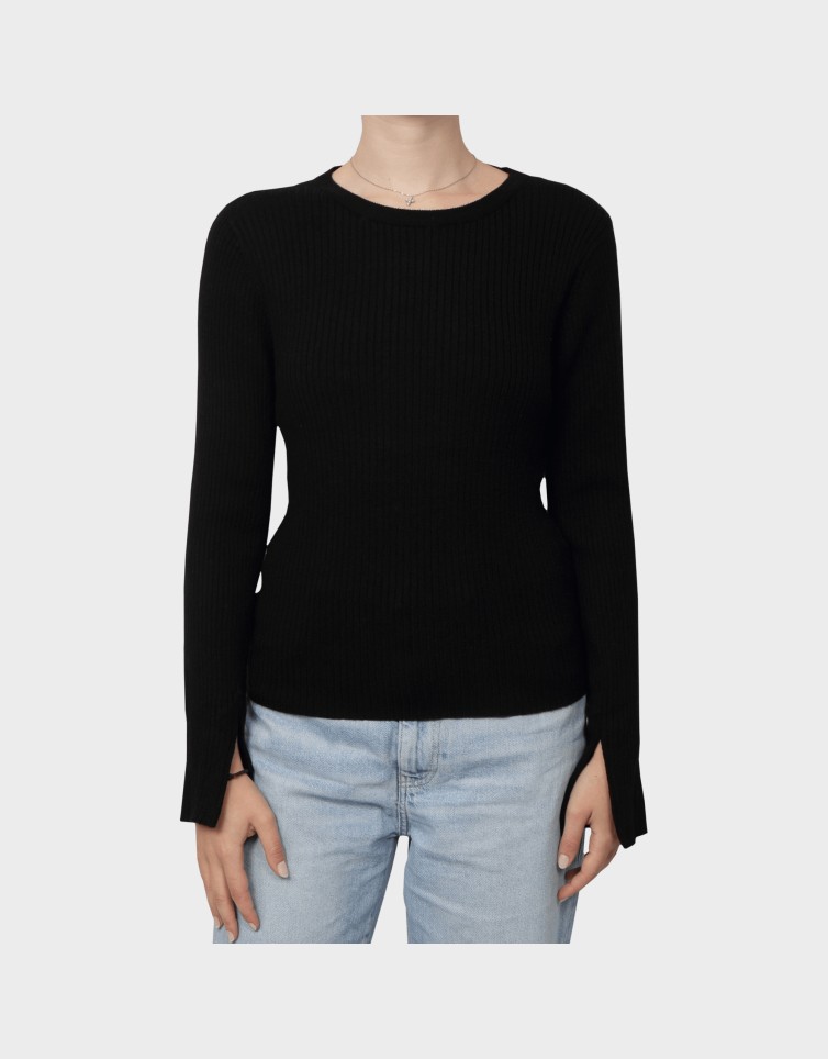GOLD RIB LS O-NECK PULLOVER