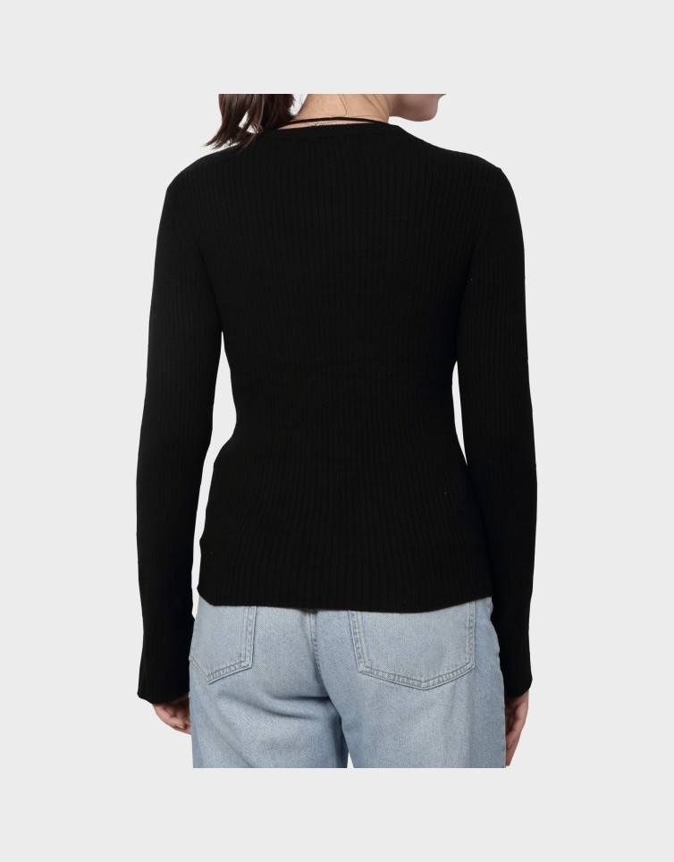 GOLD RIB LS O-NECK PULLOVER