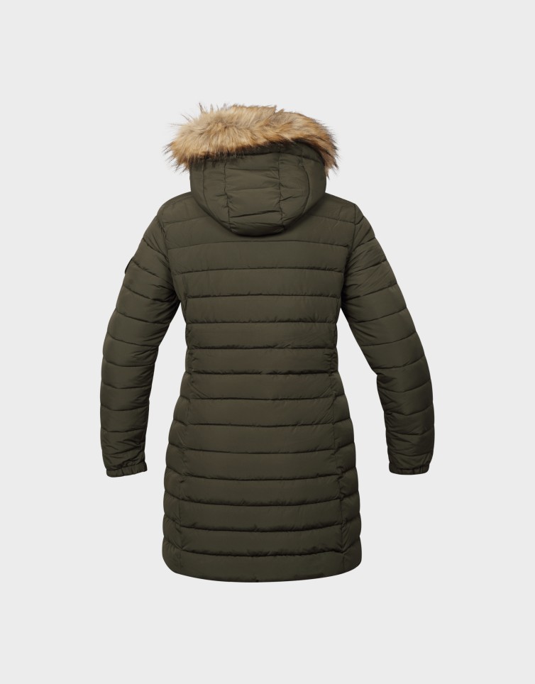 FUJI HOODED MID LENGTH PUFFER