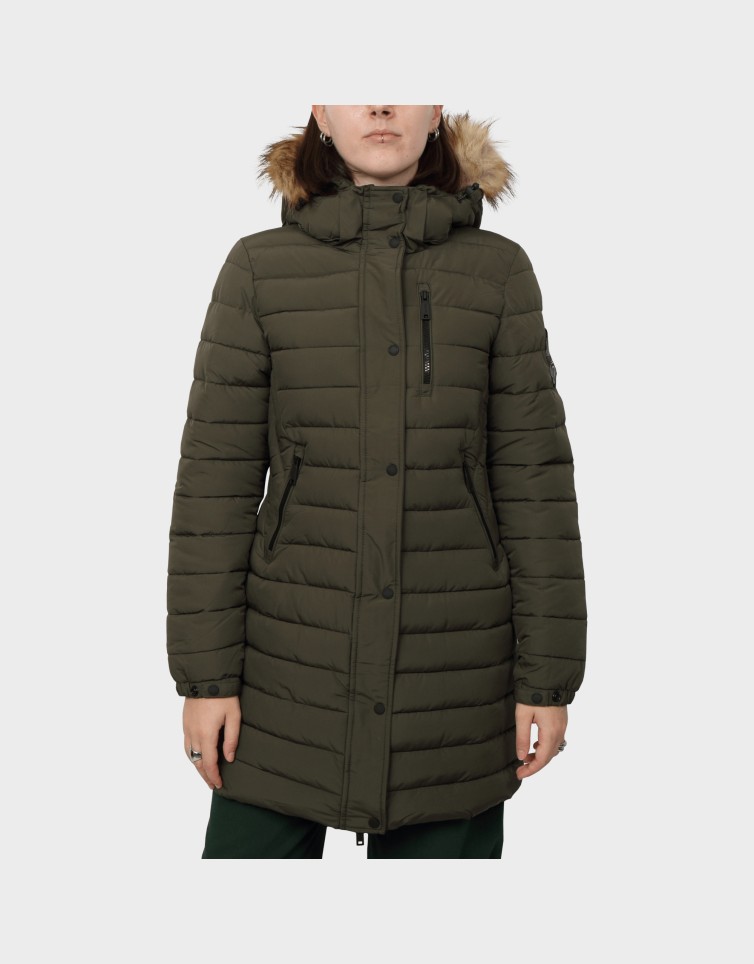 FUJI HOODED MID LENGTH PUFFER
