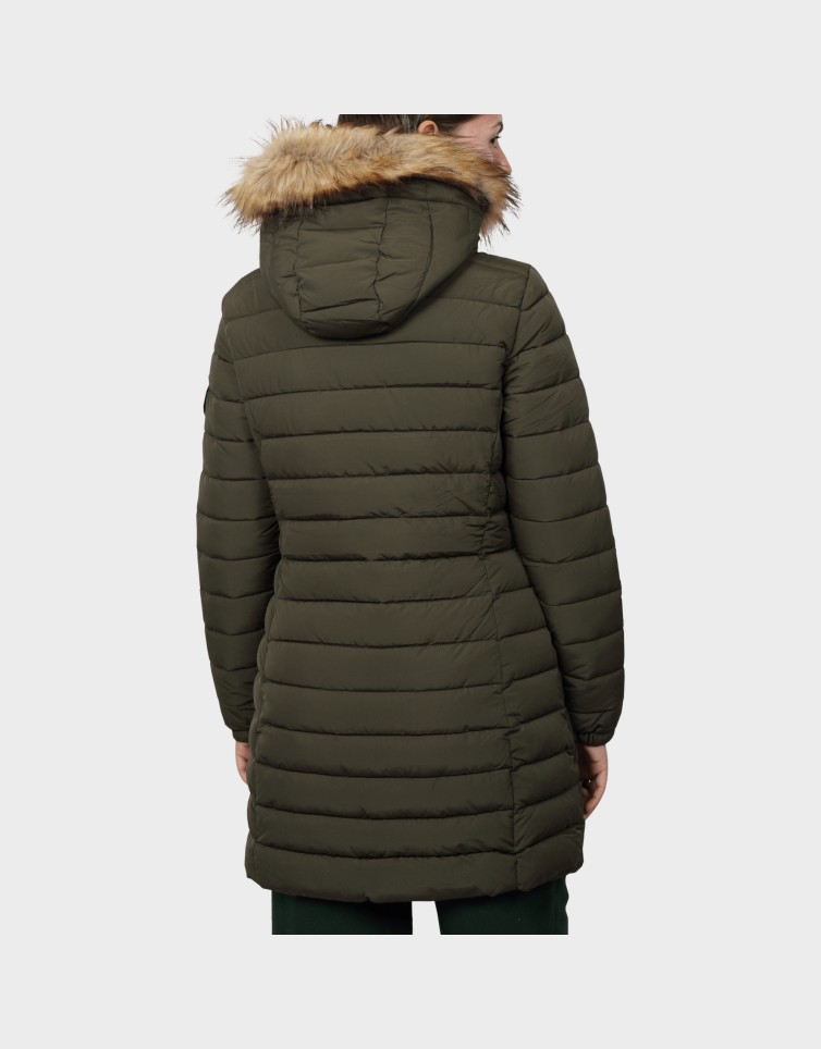 FUJI HOODED MID LENGTH PUFFER