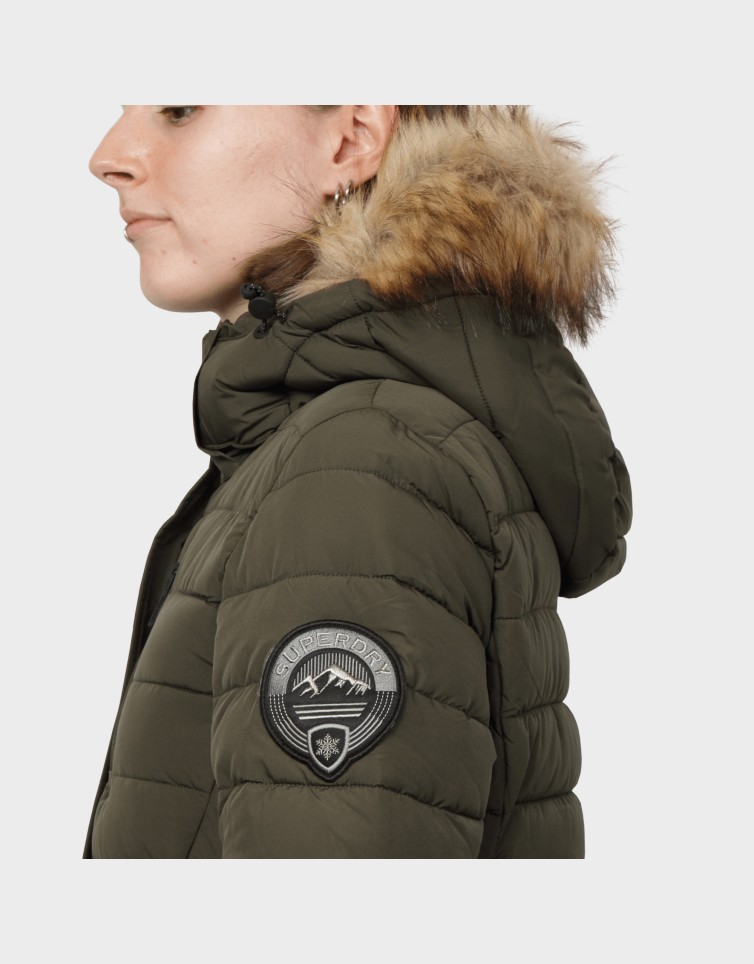 FUJI HOODED MID LENGTH PUFFER