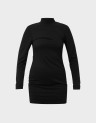 STUD MOCK NECK JERSEY MINI DRESS