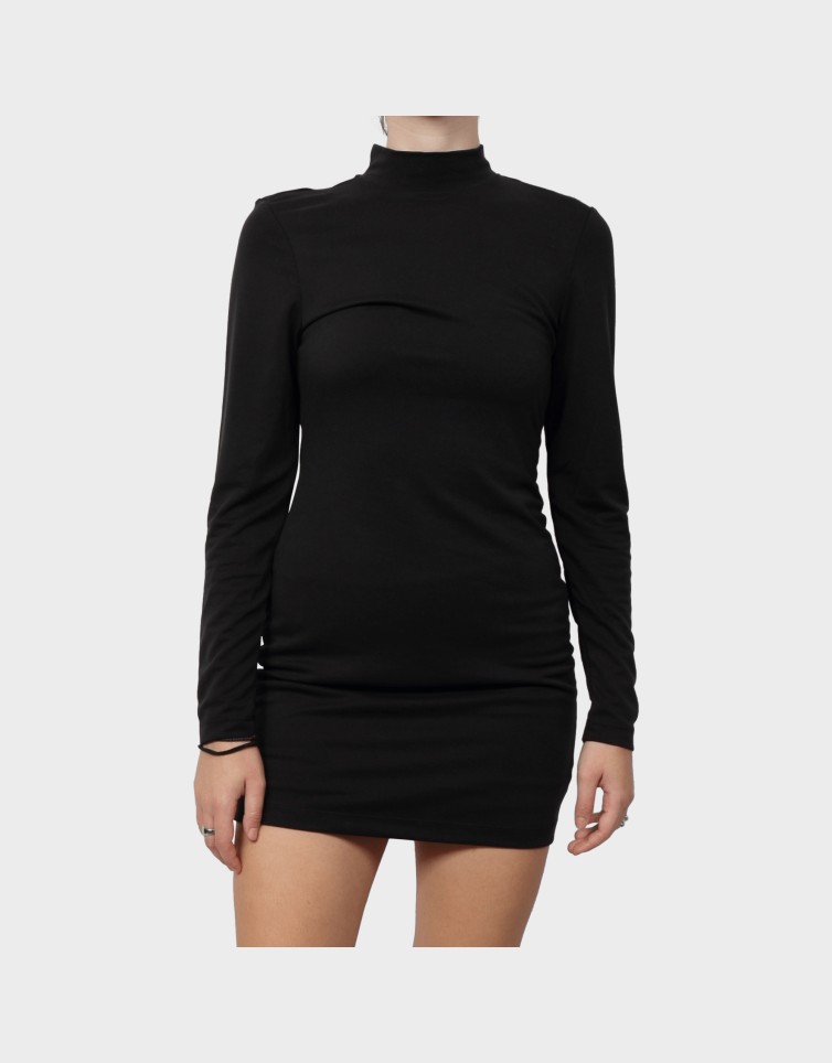 STUD MOCK NECK JERSEY MINI DRESS