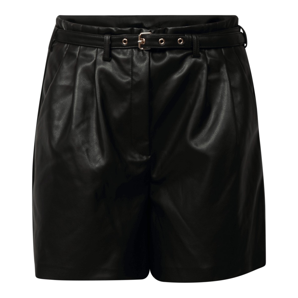 Only Only HEIDI FAUX LEATHER SHORTS Μαύρο
