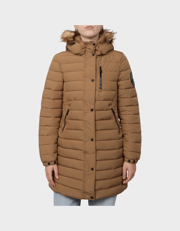FUJI HOODED MID LENGTH PUFFER