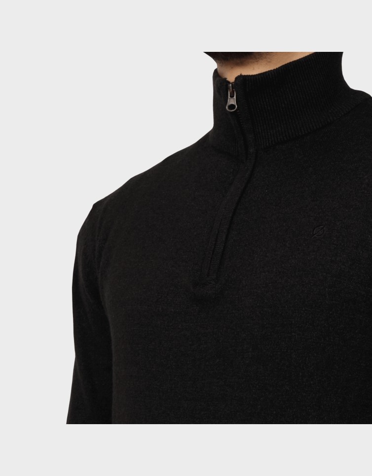 KNIT HALF ZIP BLOUSE