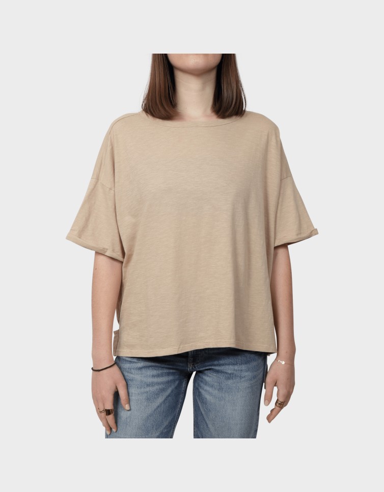 WORLD S/S BOXY SLIT TOP