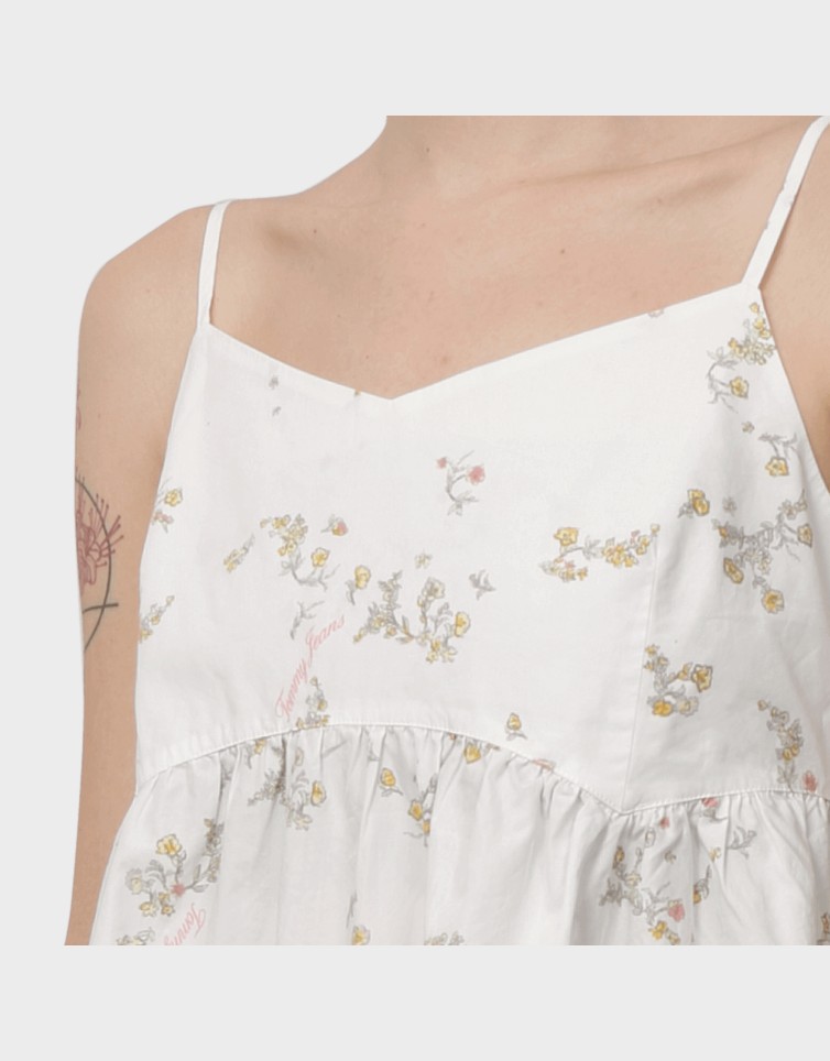 POPLIN BACK TIE STRAP DRESS