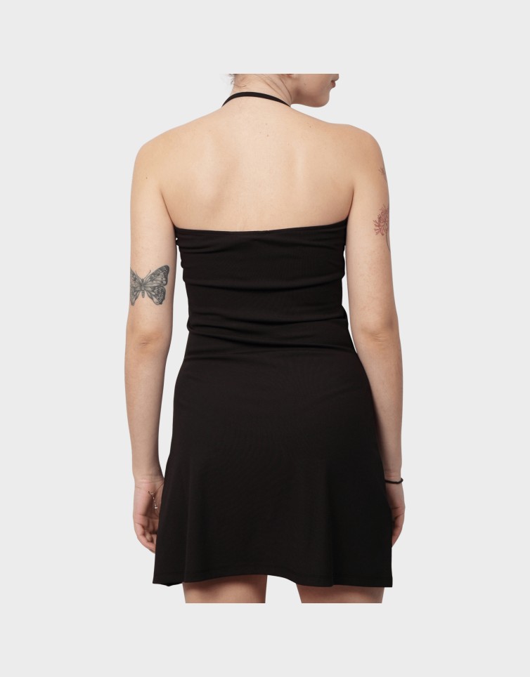 FLARE MINI BADGE RIB DRESS