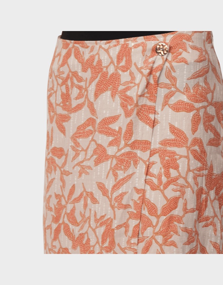 SAIA BUTTON FLORAL MIDI SKIRT