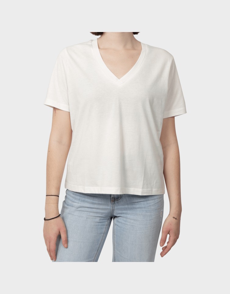 ISLA REG VNECK SS LINEN TEE