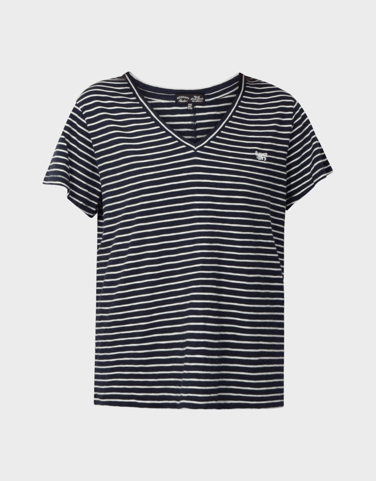 SLUB EMB VEE TEE
