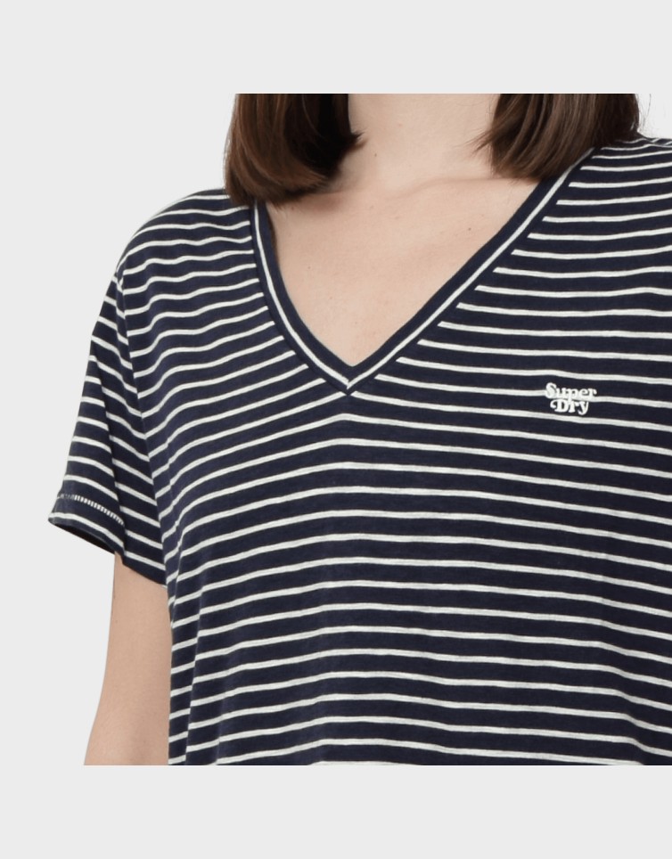 SLUB EMB VEE TEE