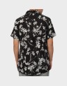 OPEN COLLAR PRINT LINEN SHIRT