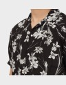 OPEN COLLAR PRINT LINEN SHIRT