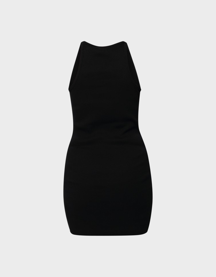 EMBROIDERED RIB RACER DRESS