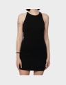EMBROIDERED RIB RACER DRESS