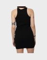 EMBROIDERED RIB RACER DRESS