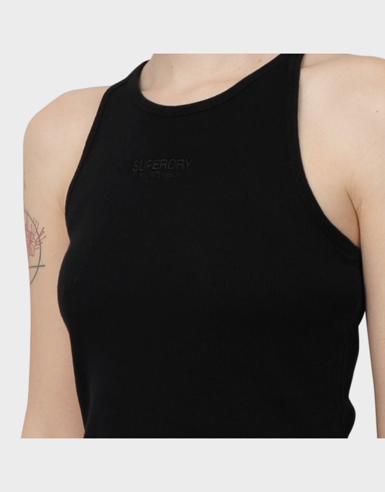 EMBROIDERED RIB RACER DRESS