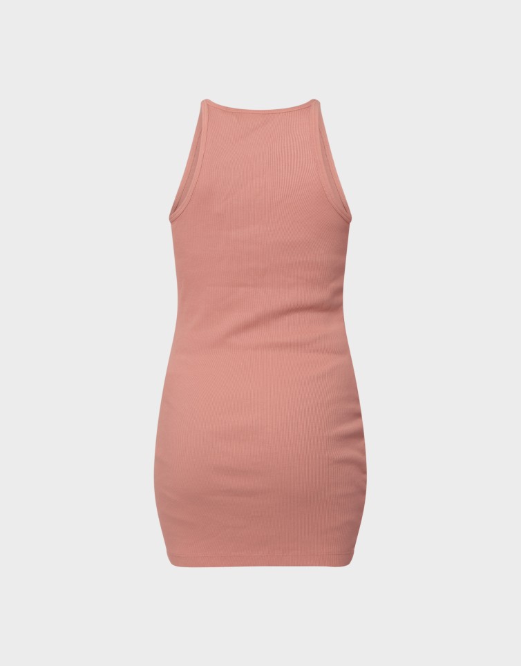 EMBROIDERED RIB RACER DRESS