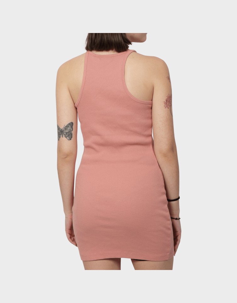EMBROIDERED RIB RACER DRESS