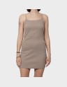 EMBROIDERED RIB STRAPPY DRESS